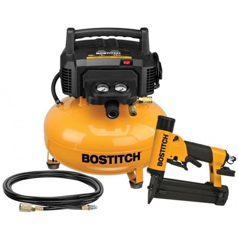 Bostitch 23 Ga. Pneumatic Pin Nailer Compressor & Hose Combo Kit