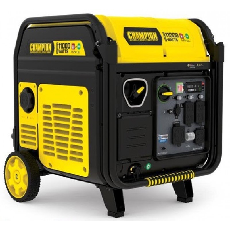 Champion Power Equipment 11000 Watt Electric Dual Fuel Home Backup Portable Inverter Generator with Quiet Technology and CO Shield