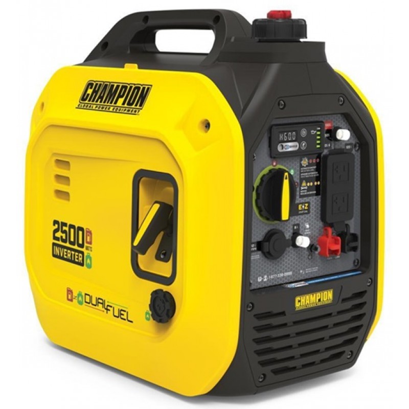 Champion Power Equipment 2500-Watt Dual Fuel Portable Inverter Generator with Quiet Technology and CO Shield