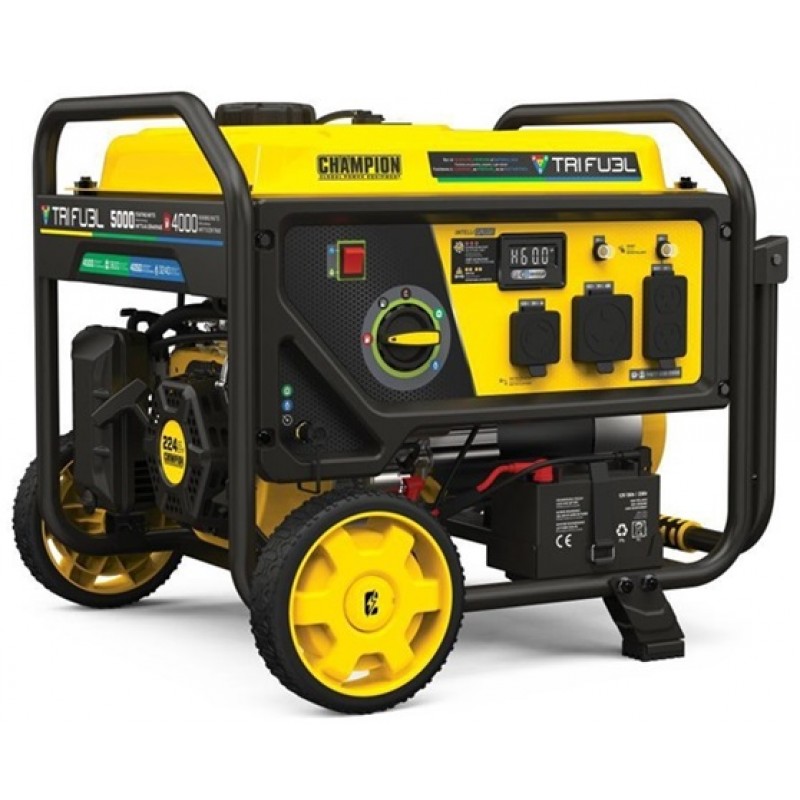 Champion Power Equipment 4000 Watt Tri-Fuel Portable Natural Gas Generator with CO Shield & Electric Start