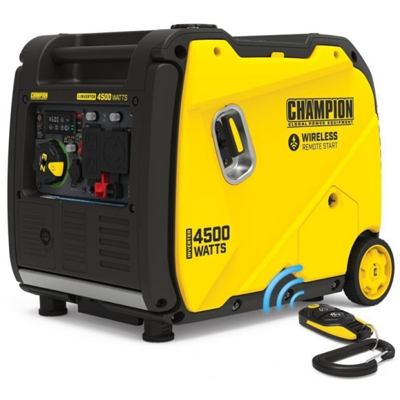 Champion Power Equipment 4500-Watt Wireless Remote Start Inverter Generator with Quiet Technology and CO Shield