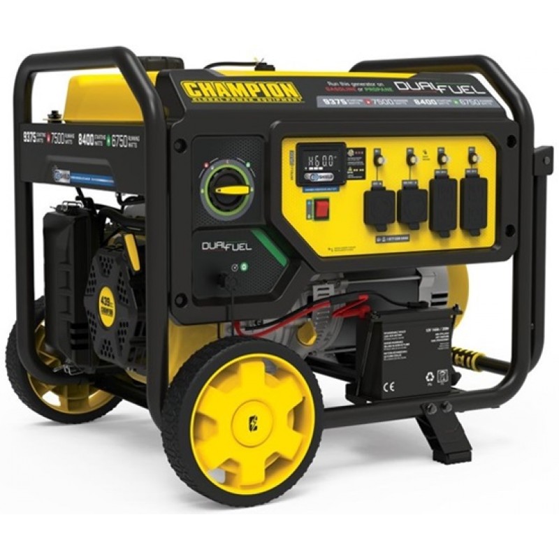 Champion Power Equipment 7500-Watt Electric Start Dual Fuel Portable Generator Home Backup with CO Shield