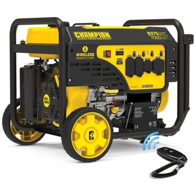 Champion Power Equipment 7500-Watt Portable Generator with Wireless Remote Start