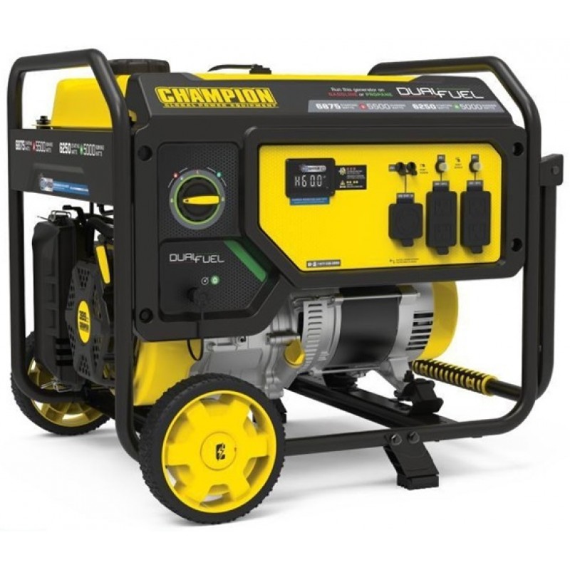 Champion Power Equipment Generator Dual Fuel Portable with CO Shield 5500 Watt