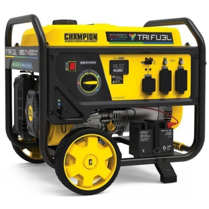 Champion Power Equipment Tri Fuel Portable Generator 6500 Watt with CO Shield & Electric Start