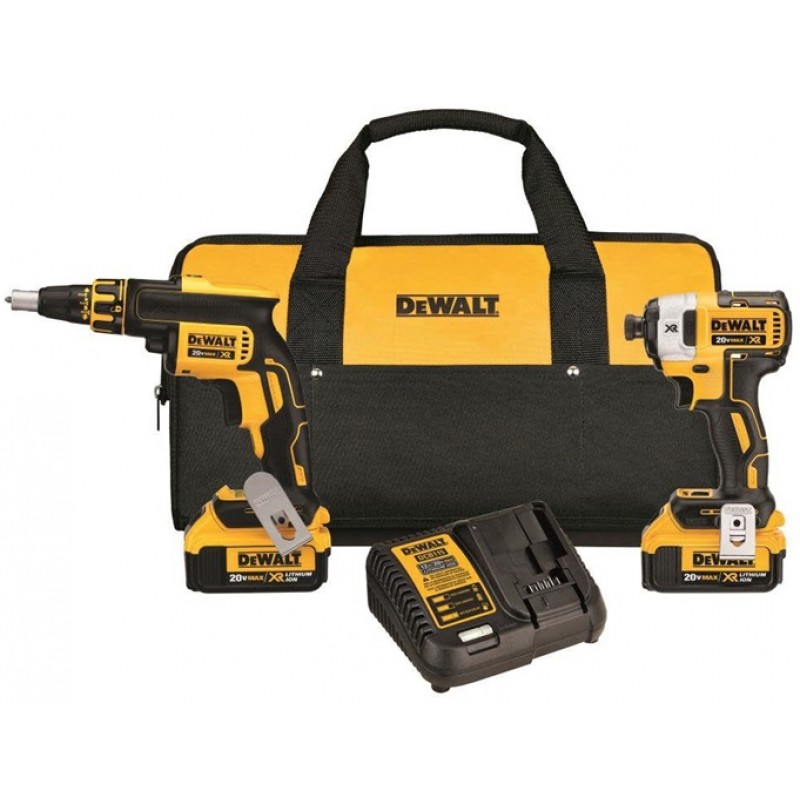 DEWALT 20 V MAX XR Drywall Screwgun & Impact Driver Kit (4.0Ah)