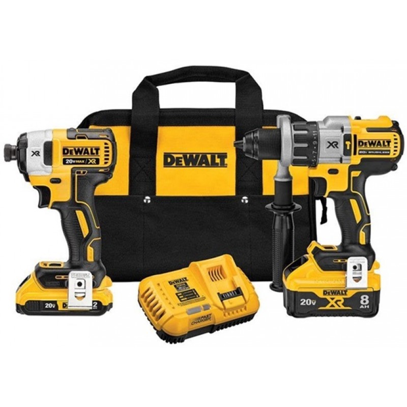 DEWALT 20V MAX POWER DETECT XR 1/2In Hammer Drill/Driver & Impact Driver Kit