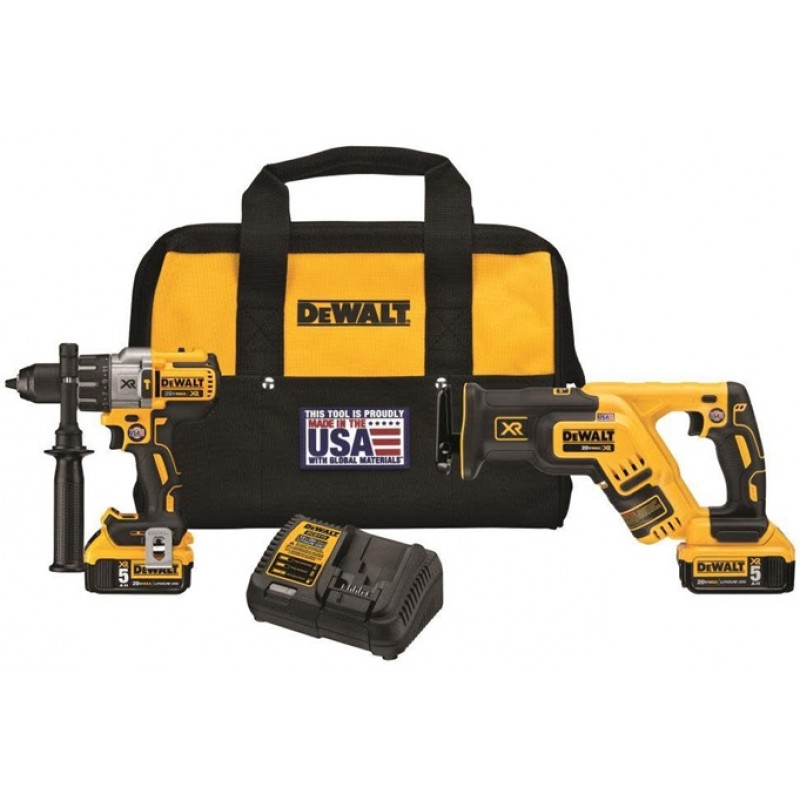 DEWALT 20V MAX XR Hammer Drill & Reciprocating Saw Combo Kit