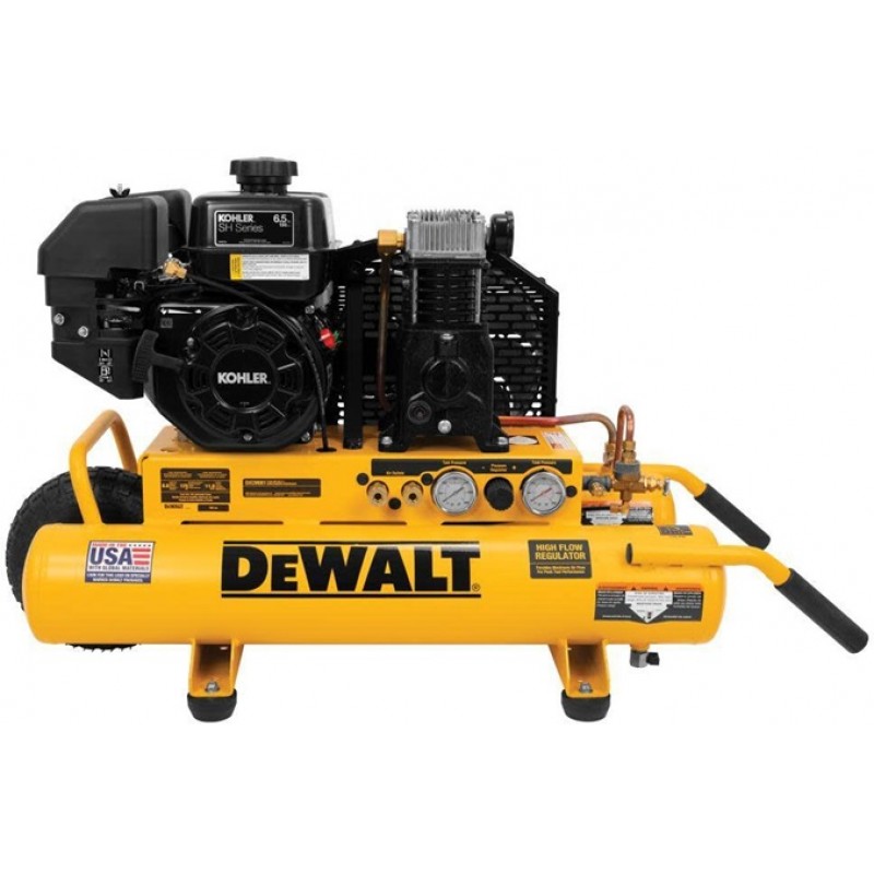 DEWALT 8 Gallon Air Compressor 175 PSI Kohler Gas Powered Wheelbarrow