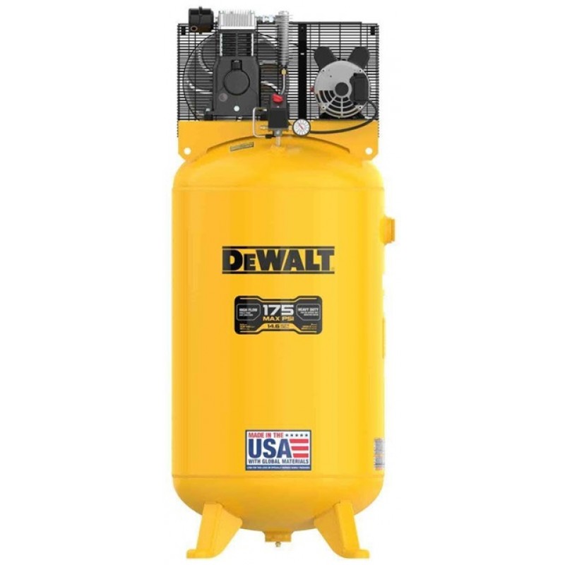 DEWALT 80 Gallon Oil Lubricated Air Compressor High Air Flow, 175 Max PSI, 5 HP