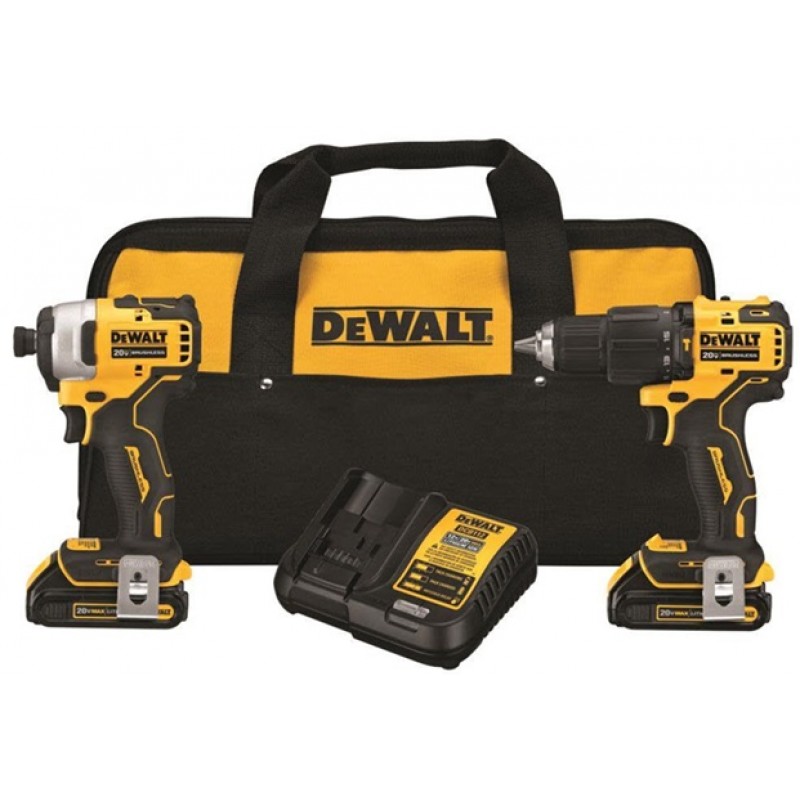 DEWALT ATOMIC 20V MAX 1/2in Hammer Drill/Driver & 1/4in Impact Driver Kit