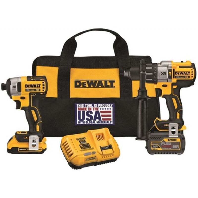 DEWALT FLEX 20V MAX XR Premium Hammer Drill & Impact Driver Combo Kit