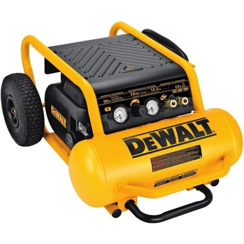 DEWALT HEAVY-DUTY 200PSI 4.5 GALLON ELECTRIC WHEELED COMPRESSOR (D55146)