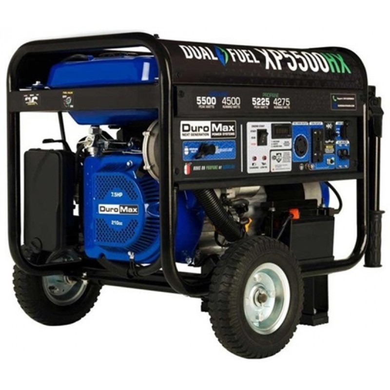 Duromax Generator Dual Fuel Gas Propane Portable with CO Alert 5500 Watt