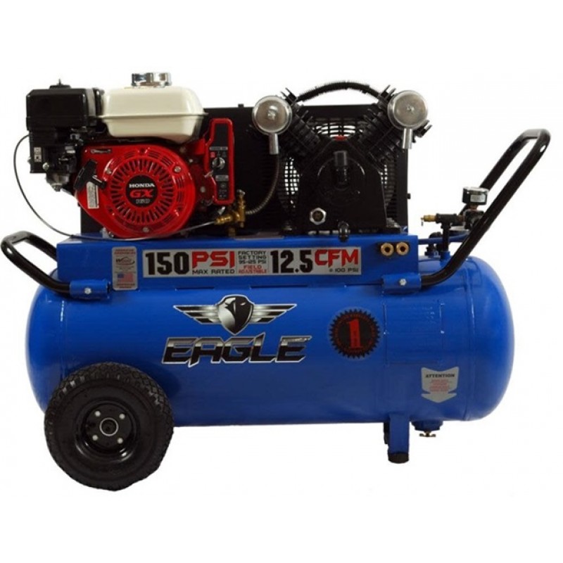 Eagle Compressor 5.5 HP 25 gallon Portable Gas Air Compressor Electric Start