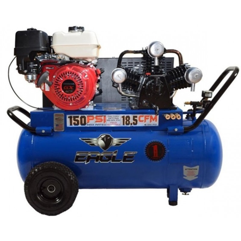 Eagle Compressor Portable Gas Air Compressor 9HP 25 Gallon