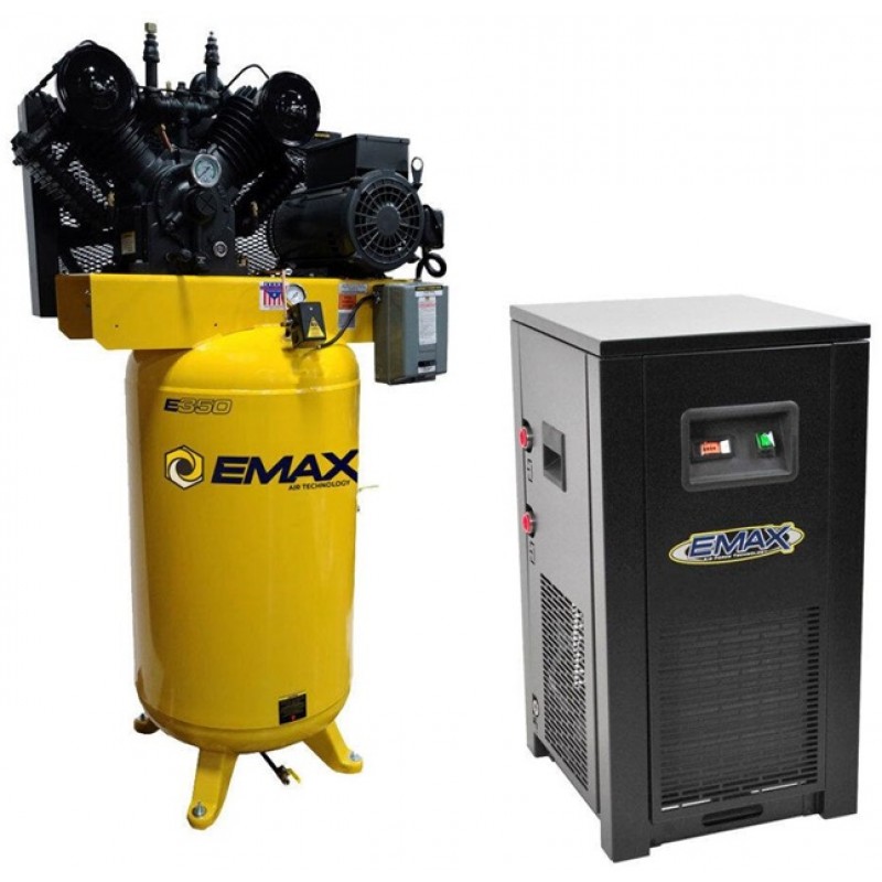 EMAX 80 Gallon 175 Psi 10HP Vertical Air Compressor with 115V Air Dryer Bundle