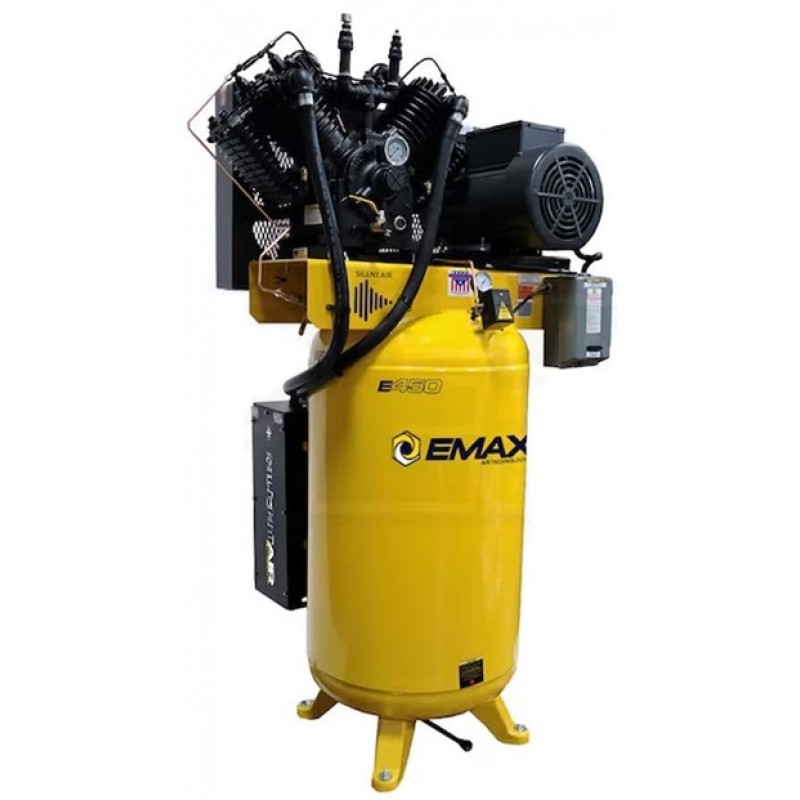 EMAX 80 Gallon 175 Psi 230/460V 3-Phase 10HP Vertical Air Compressor