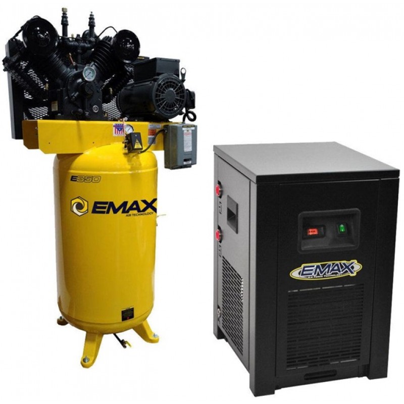 EMAX 80 Gallon 175 Psi 7.5HP Vertical Air Compressor with Compressed Air Dryer Bundle