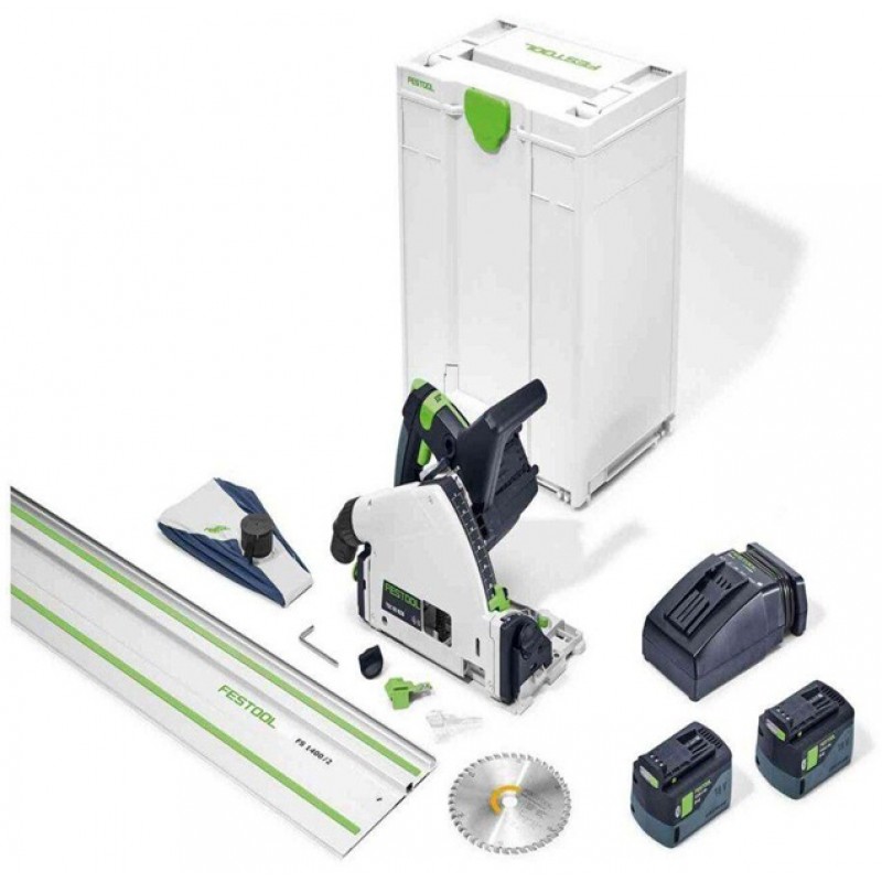 Festool 18V Battery Plunge Cut Cordless Track Saw Kit with Rail