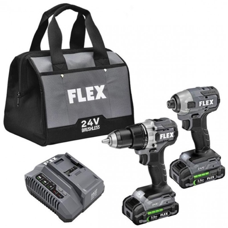 FLEX 24V Drill Driver and 1/4in Impact Driver Kit