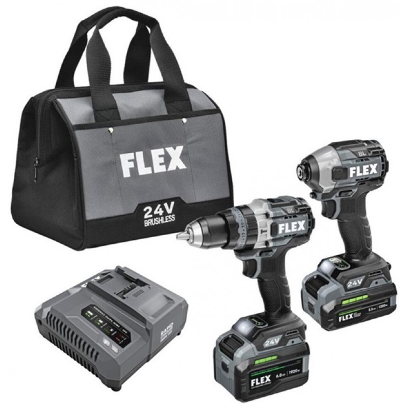 FLEX 24V Stacked Lithium Battery 2 Tool Combo Kit