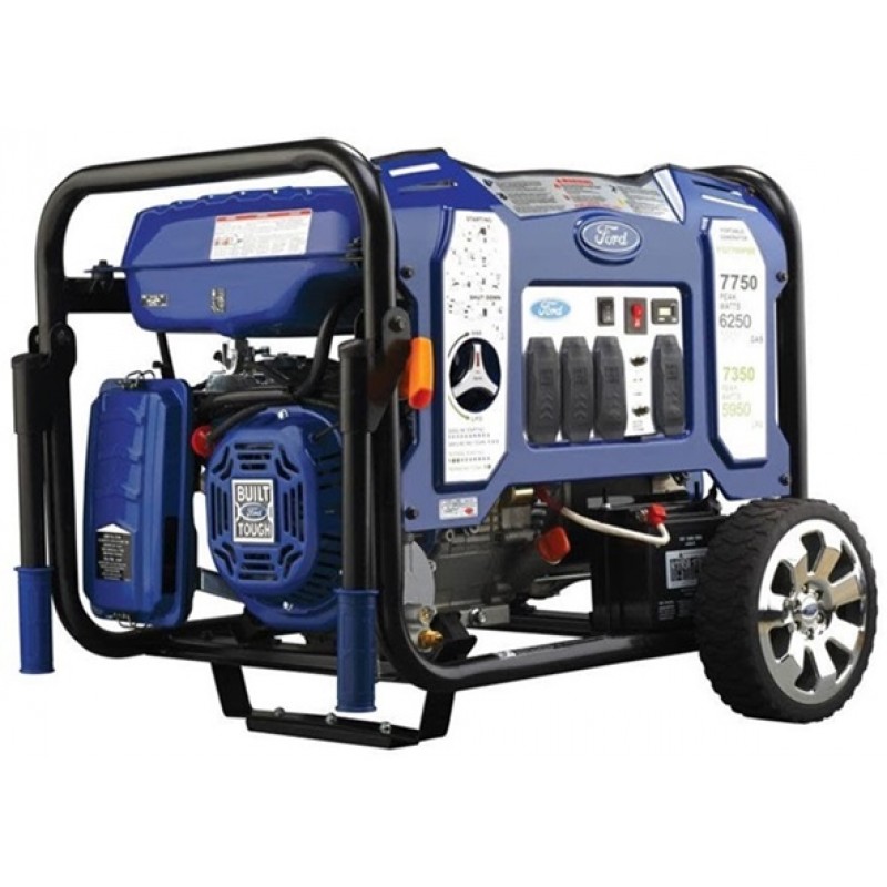 Ford 7750/6250-Watt Dual Fuel Gasoline/Propane Powered Electric/Recoil Start Portable Generator with 420 cc Ducar Engine