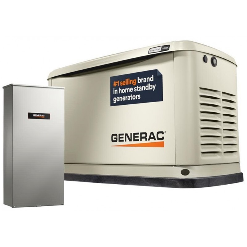 Generac Guardian 24kW Home Standby Generator with RXSW200A3 Transfer Switch