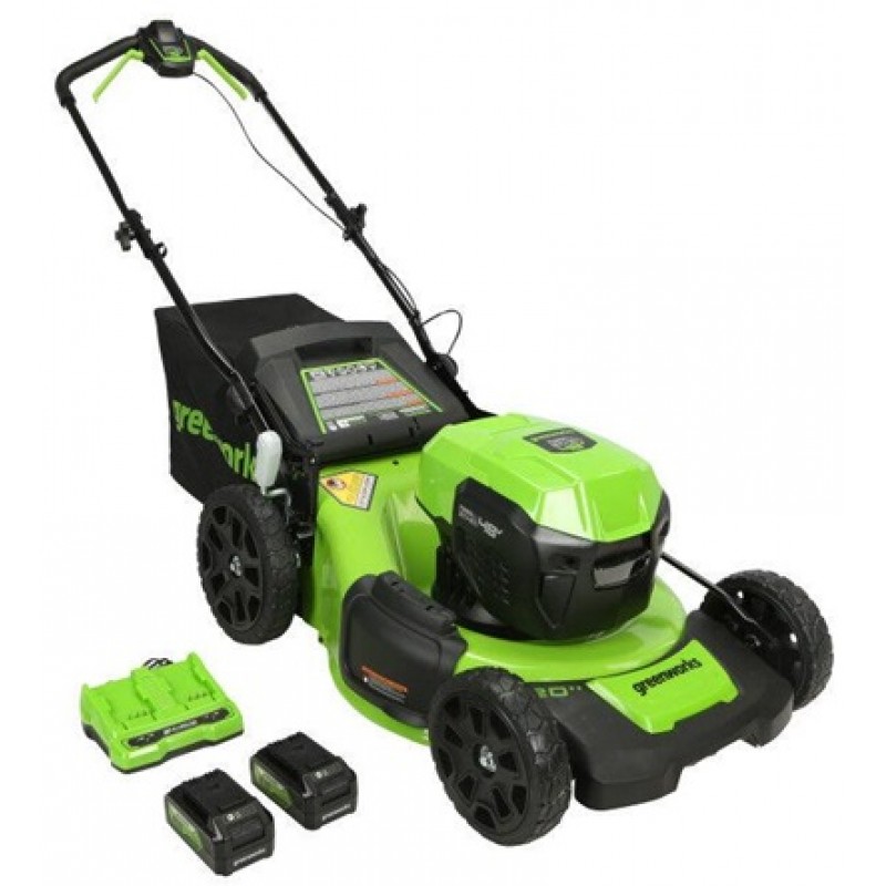 Greenworks 48V 20in Push Lawn Mower Kit with 4Ah Battery 2pk & Charger