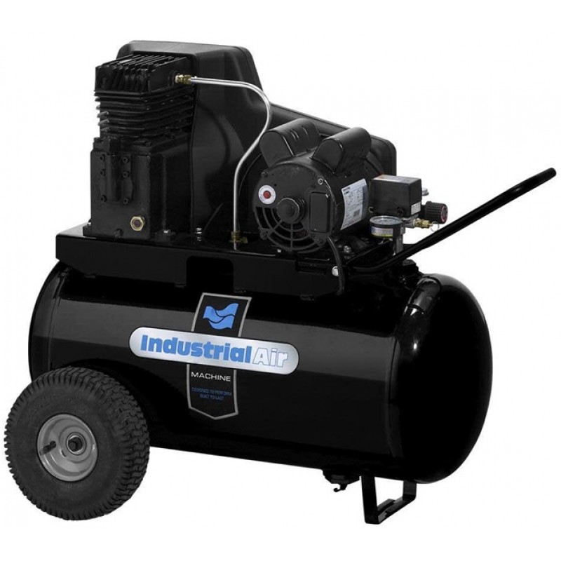 Industrial Air Compressor 1.9 HP Horizontal In Line Cast Iron Pump 20 Gallon