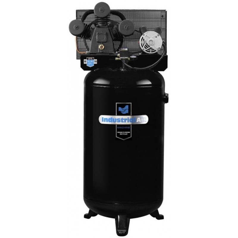 Industrial Air Compressor 4.7 HP 80 Gallon Vertical Stationary 3 Cylinder