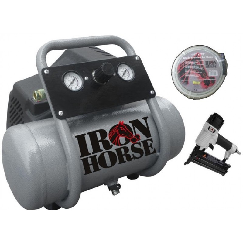 Iron Horse 2 Gallon 1HP Hot Dog Air Compressor with Accessory Kit