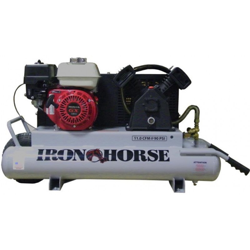 Iron Horse Air Compressor Twin Tank Gas 5.5hp 10 Gallon