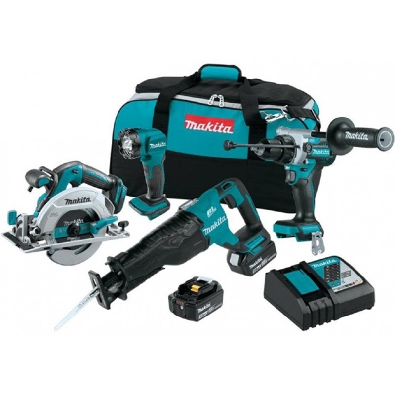 Makita 18V LXT Lithium-Ion Brushless Cordless 4-Pc. Combo Kit (5.0Ah)