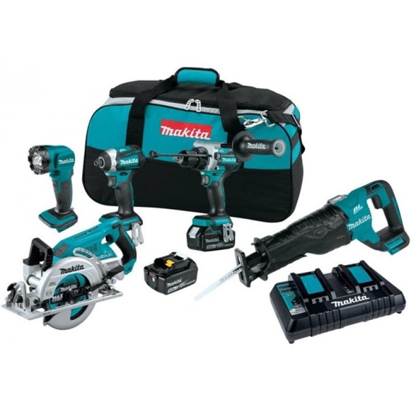 Makita 18V LXT Lithium-Ion Brushless Cordless 5-Pc. Combo Kit (5.0Ah)