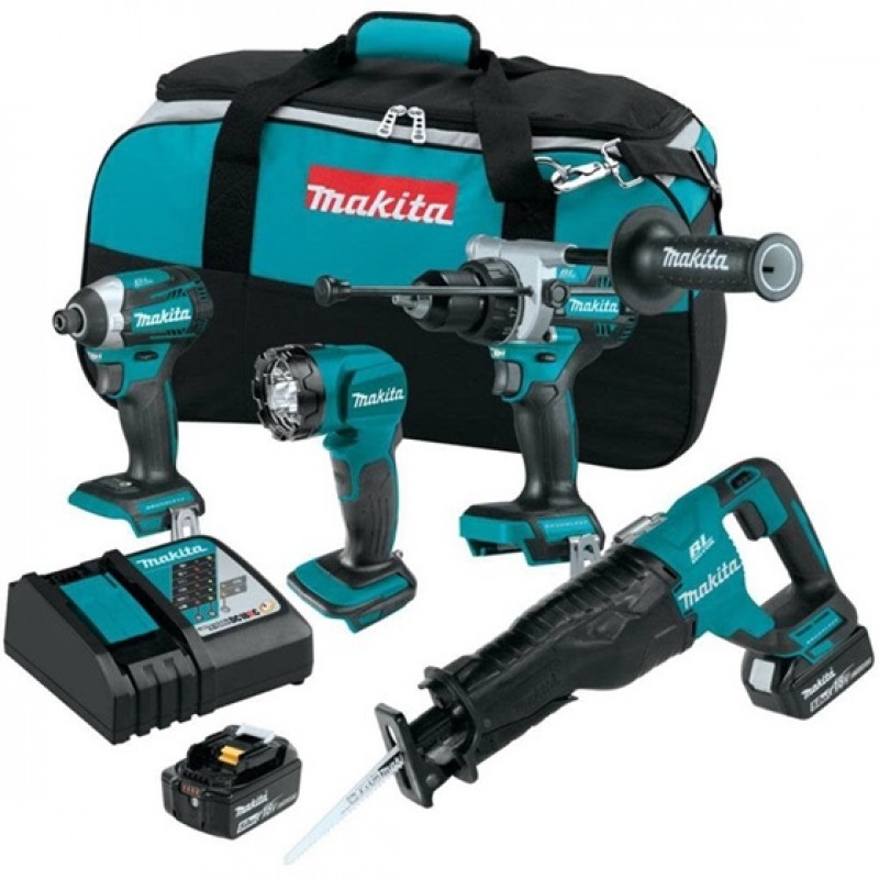 Makita 18V LXT Lithium Ion Brushless Cordless Combo Kit 4pc