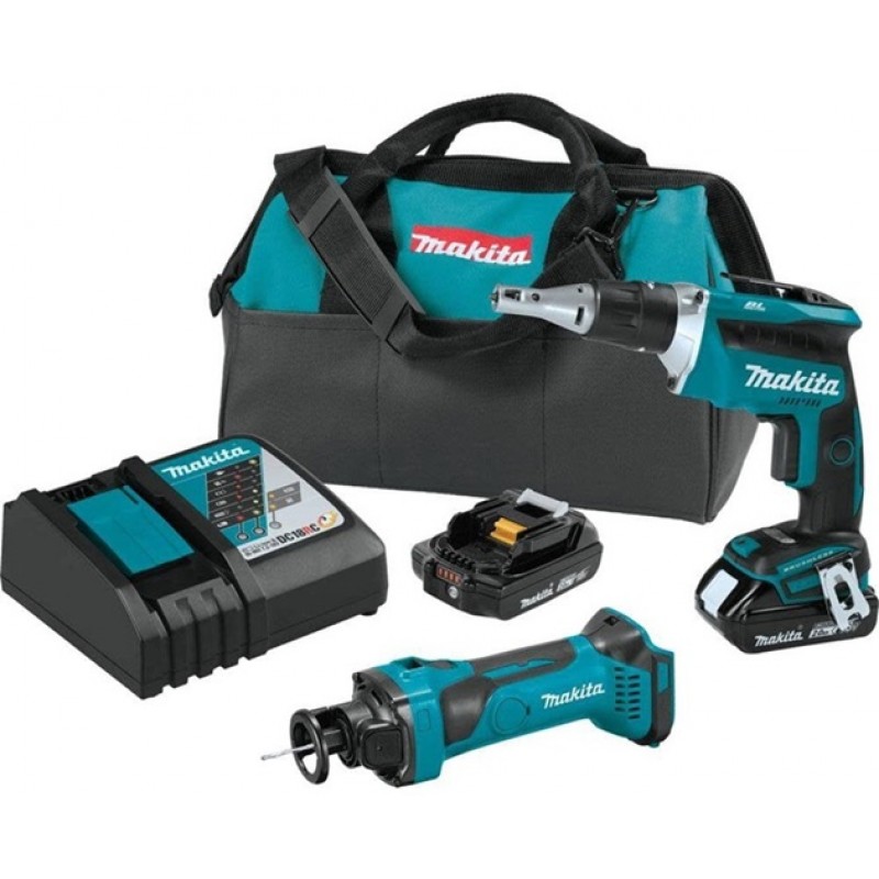 Makita 18V LXT Lithium-Ion Compact Cordless 2-Pc. Combo Kit (2.0Ah)