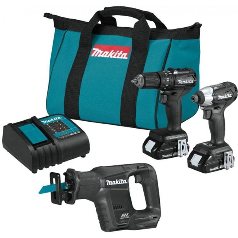 Makita 18V LXT Lithium-Ion Sub-Compact Brushless Cordless 2 Piece Combo 1.5 Ah Kit with Reciprocating Saw