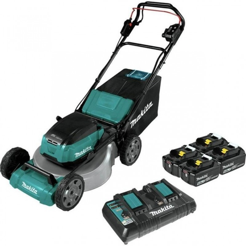 Makita 18V X2 (36V) LXT LithiumIon Brushless Cordless 18in Self Propelled Lawn Mower Kit with 4 Batteries (5.0Ah)