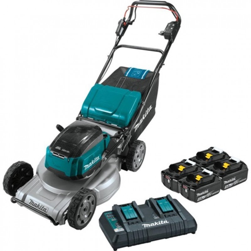 Makita 18V X2 (36V) LXT LithiumIon Brushless Cordless 21in Lawn Mower Kit with 4 Batteries (5.0Ah)