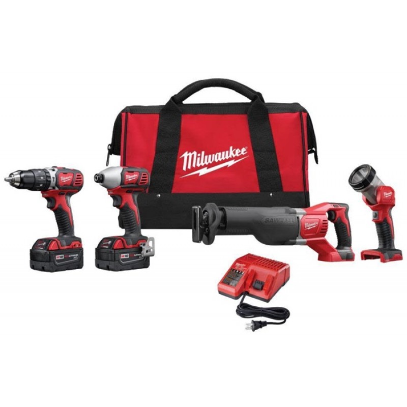 Milwaukee M18 Cordless Lithium-Ion 4-Tool Combo Kit