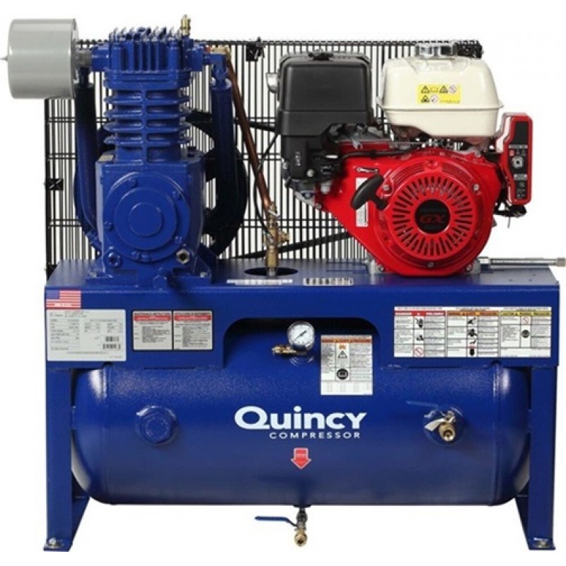 Quincy Air Compressor 13HP Honda 30 Gallon Horizontal