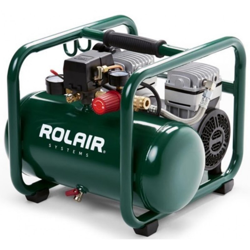 Rolair 1 HP - Ultra-Quiet (115V) 2.4CFM@90PSI 2.5 Gallon Oil Less Compressor