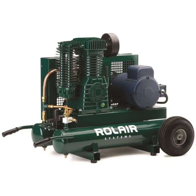 Rolair 5 HP 230V 18.8 CFM@90PSI 9 Gall Twin Tank Constant-Run Compressor