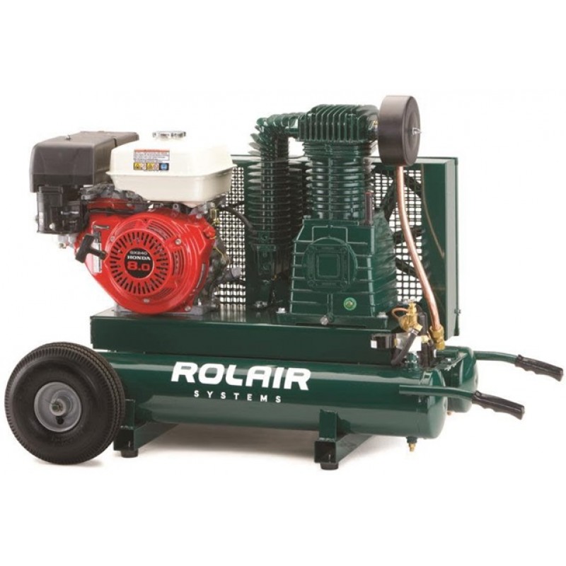 Rolair 9HP (270cc) Honda 20.1 CFM@90PSI 9 Gall Twin Tank Compressor