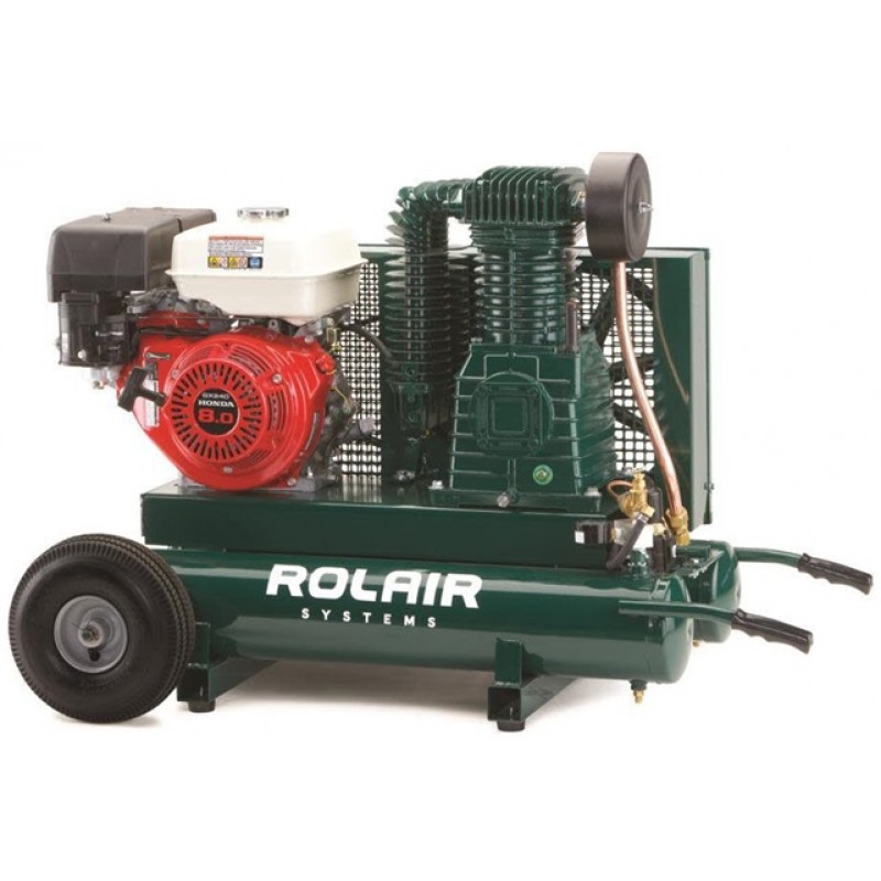 Rolair 9HP Honda 20.1 CFM@90PSI 9 Gallon Twin Tank Compressor with Electric Start