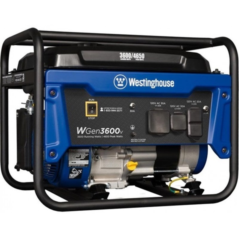 Westinghouse Outdoor Power 3600 Running Watt Portable Gas Powered Generator with RV Ready TT-30R 30 Amp Receptacle