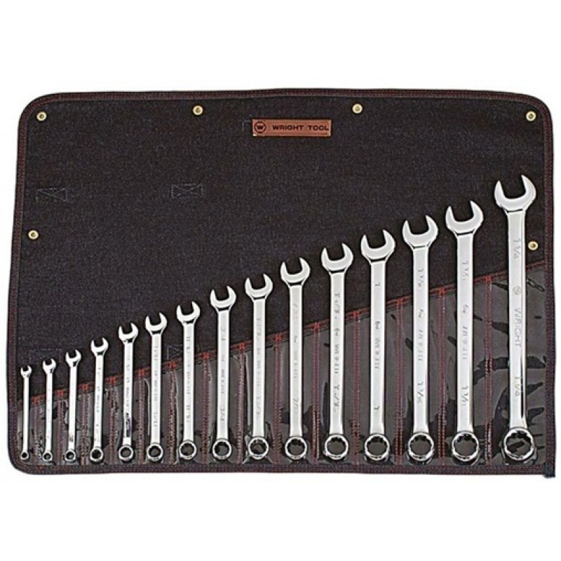 Wright Tool 15 pc. Full Polish Combination Wrench Set